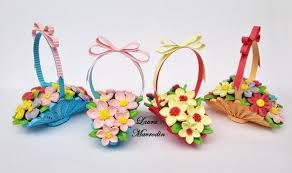 how to make quilling basket of flowers