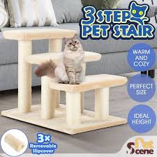 Cat ramp cardboard cat scratcher cat playground cat tunnel cat scratching post outdoor cats buy a cat dog owners cool cats. 3 Steps Dog Stairs Cat Scratching Post Pet Ramp Ladder W Washable Cover White Crazy Sales