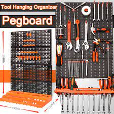 Garage Wall Tool Rack Pegboard Kit 654