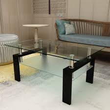 Rectangle Black Glass Coffee Table