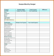 Monthly Budget Spreadsheet Excel Personal Worksheet Free