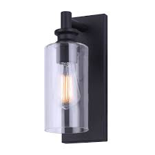Ceiling light covers home depot. Canarm Cormac 1 Light Black Outdoor Wall Light With Clear Glass Shade The Home Depot Canada