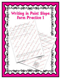 Writing In Point Slope Form Practice 1