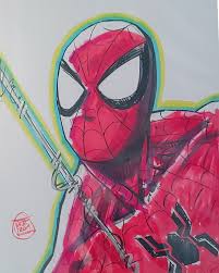 Far from home on messenger. Original Sketch Spider Man Far From Home Marvel Studios 8 5 X 11 Card Sold By Art By Jarett On Storenvy