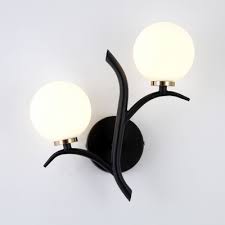frosted glass metal wall sconce 2 light
