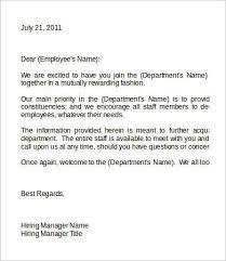 New Employee Welcome Letter Free Premium Templates