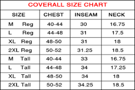 33 Unusual Mens Coverall Size Chart