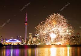 canada day fireworks stock editorial
