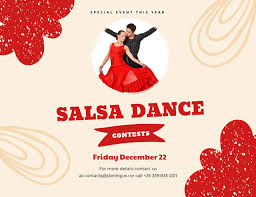 bright salsa dance announcement