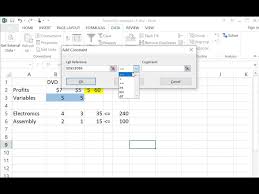 Constraints Using Excel Solver