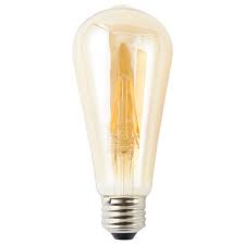 Satco S9578 4 5 Watt 40 Watt Equivalent Transparent Amber Led Light Bulb 120v St19