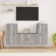 Tv Cabinet Set Grey Sonoma Engineered Wood
