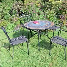 Stone Patio Dining Set With Malaga Chairs