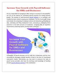 Simplify, upgrade & enjoy easy payroll tailored to your needs. Increase Your Growth With Payroll Software For Smes And Businesses By Sagar Informatics Pvt Ltd Issuu
