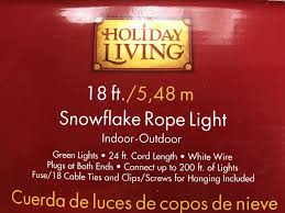 Holiday Living Green Snowflake Rope Light 18 Ft Length Indoor Outdoor Brand New