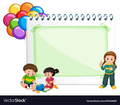 blank note page frame with children
