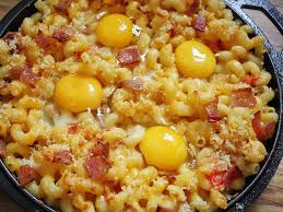 breakfast mac and cheese with baked
