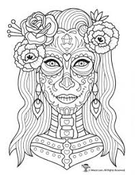 If you are looking for day of the dead coloring pages to print out then this is the perfect collection for you. Day Of The Dead Adult Coloring Pages With Sugar Skulls Woo Jr Kids Activities Children S Publishing