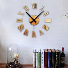 diy luxury 3d wall clock large size