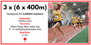 workout of the day 3 x 6 x 400m