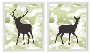 deer wall art print camouflage nursery