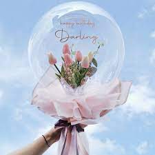 personalized bubble balloon bouquet