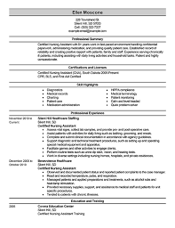 Sample Resume For Certified Nursing Assistant With No Experience    