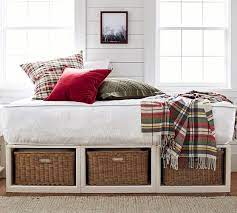 platform bed with storage baskets flash