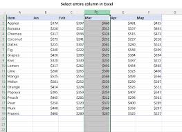 how to select rows and columns in excel