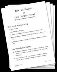new hire checklist template your