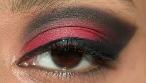 stunning red and black eye makeup