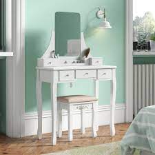 This modern stylish lighted vanity comes with a huge mirror, 10 high bright led lights and one storage drawer. Three Posts Arkin Dressing Table Set With Mirror Reviews Wayfair Co Uk
