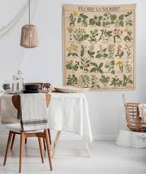 Botanical Wall Art Fl Tapestry