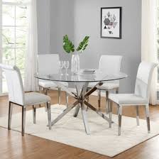 crossley round glass dining set with 4