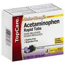 Topcare Junior Strength Acetaminophen Tablets Grape Flavor