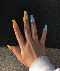 A mani like this would be great for festivals too. Nails Cute Nail Designs Long Coffin Nails And Nail Designs Image 6749606 On Favim Com