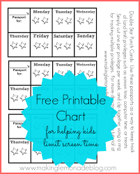 Help Free Printable Kids Chart Making Lemonade
