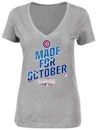 Vf Chicago Cubs Mlb Womens Majestic 2016 Made For October Shirt Gray Plus Sizes