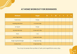 free body workout chart in