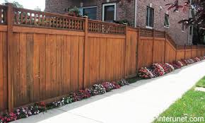 Wood Fence With Transition In Height