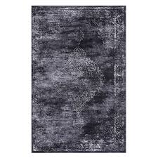 antika dark grey medallion area rug 5x7
