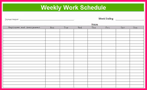 Printable Weekly Schedule Template Excel Planner Template Task