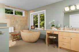 75 photos et idées déco de salles de bain avec du carrelage en travertin et  un mur vert - Mars 2023 | Houzz FR