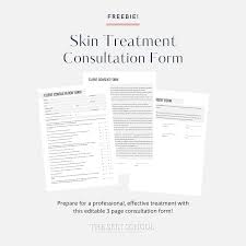 skincare consultation form template
