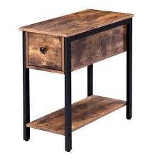 Shop for small space accent tables. Rustic Brown Ebf02bz01 Wood Look Accent Table With Metal Frame Hoobro Bedside Tables Stackable Nightstand For Small Spaces 3 Tier Side End Table With 2 Open Front Storage Compartments Living Room Furniture