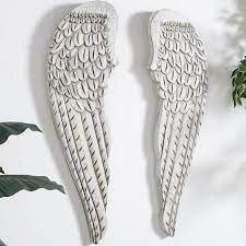 Wooden Angel Wings Wall Decor Antique