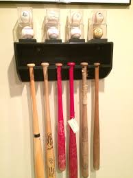 Homemade Bat Rack With Baseball Display