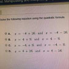 Solve The Following Equation Using The