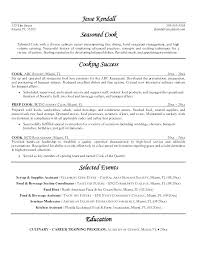 Pastry Chef Resume Objective Examples Cook Spacesheep Co
