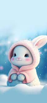 free cute art wallpaper rabbit